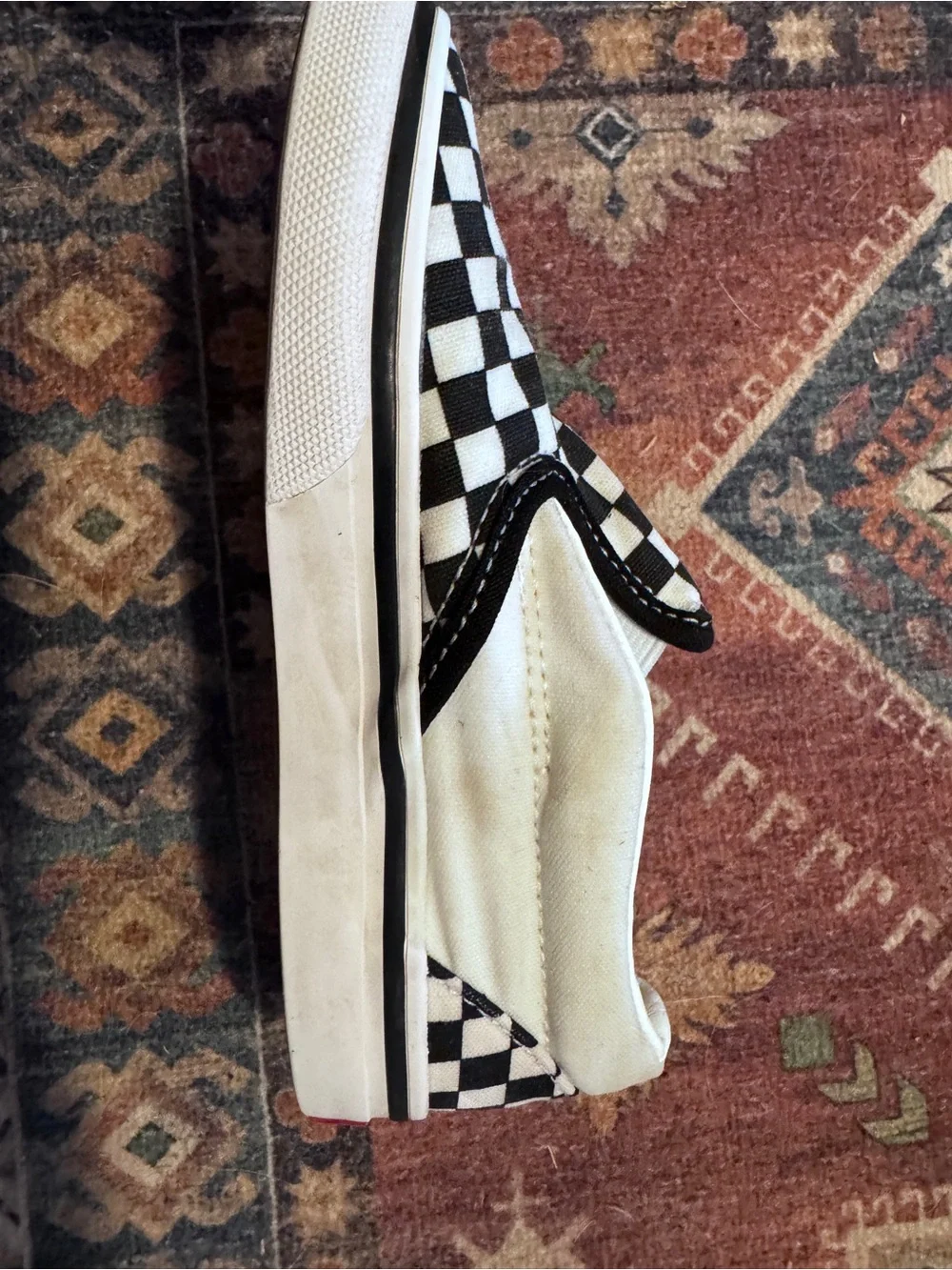 Vans Kids Slip-On Checkerboard Sneakers - Black & White